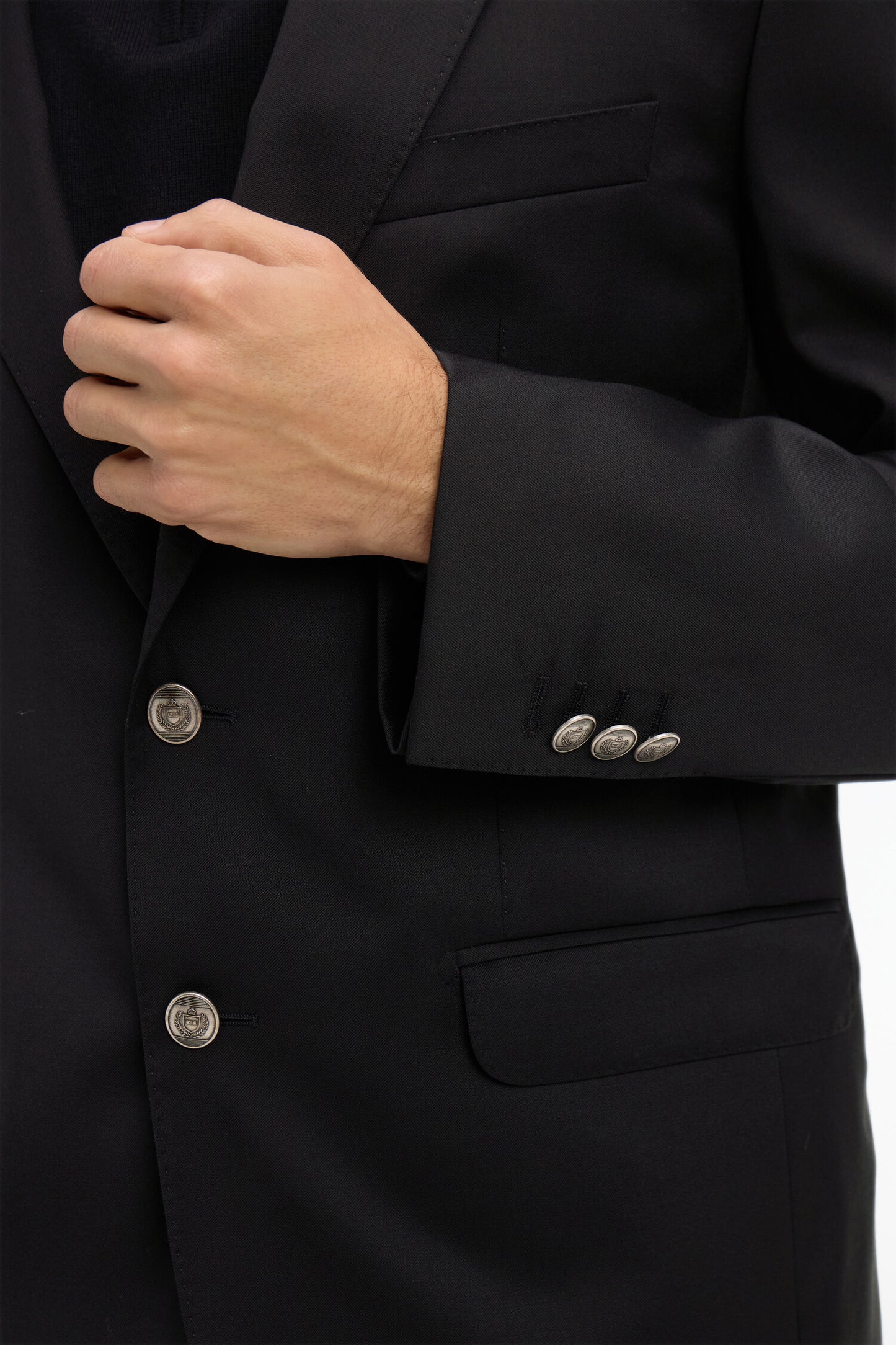 Blazer noir 100 % laine