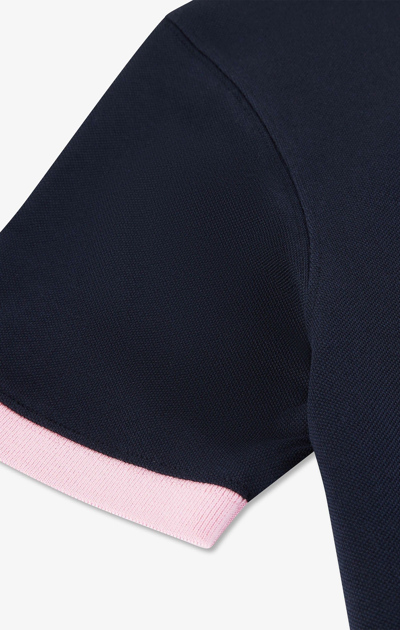 Navy blue pima cotton polo contrasting details