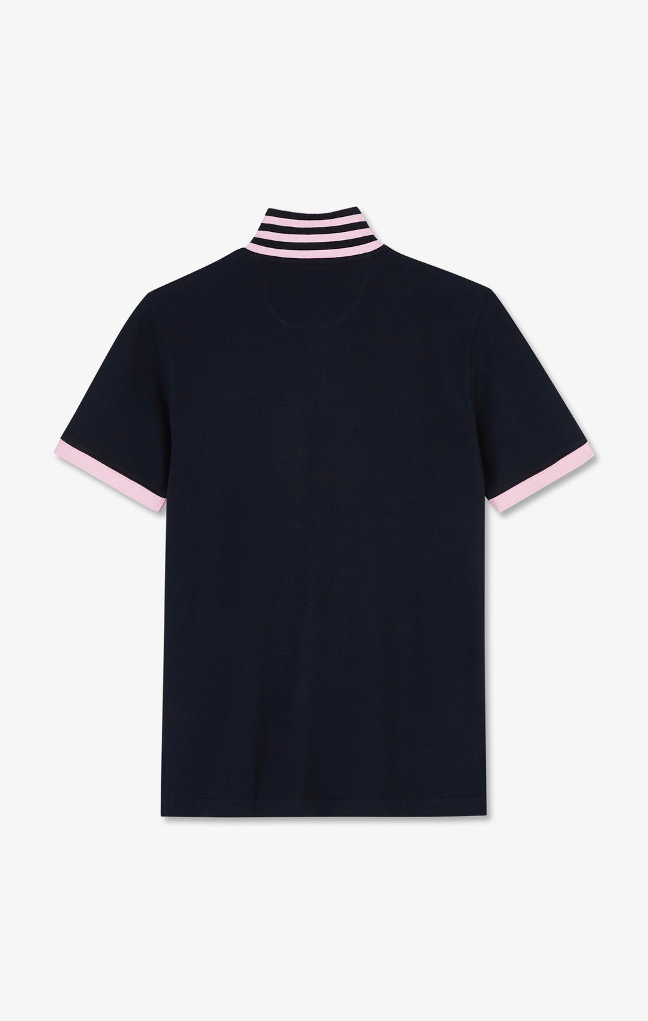 Navy blue pima cotton polo contrasting details - Image 4