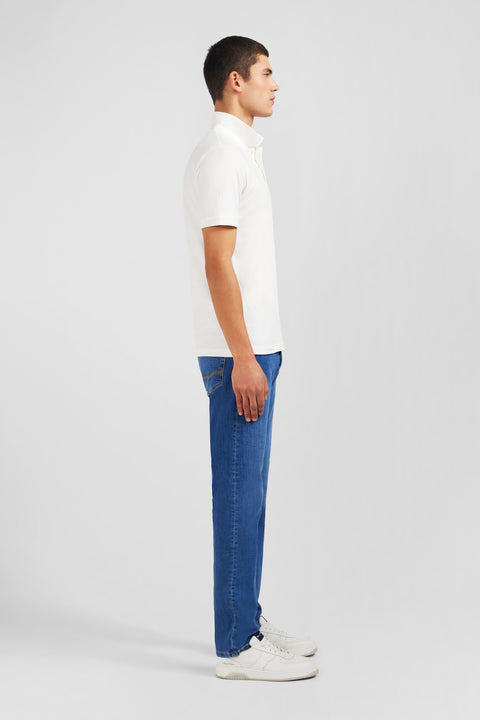 Polo blanc en coton pima stretch - Image 3