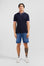 Navy blue pima cotton polo contrasting details