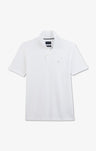 White stretch pima cotton polo