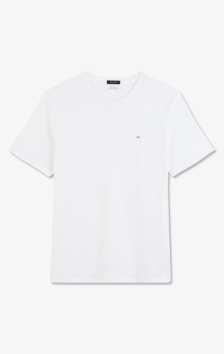 T-shirt blanc col rond à manches courtes alt view