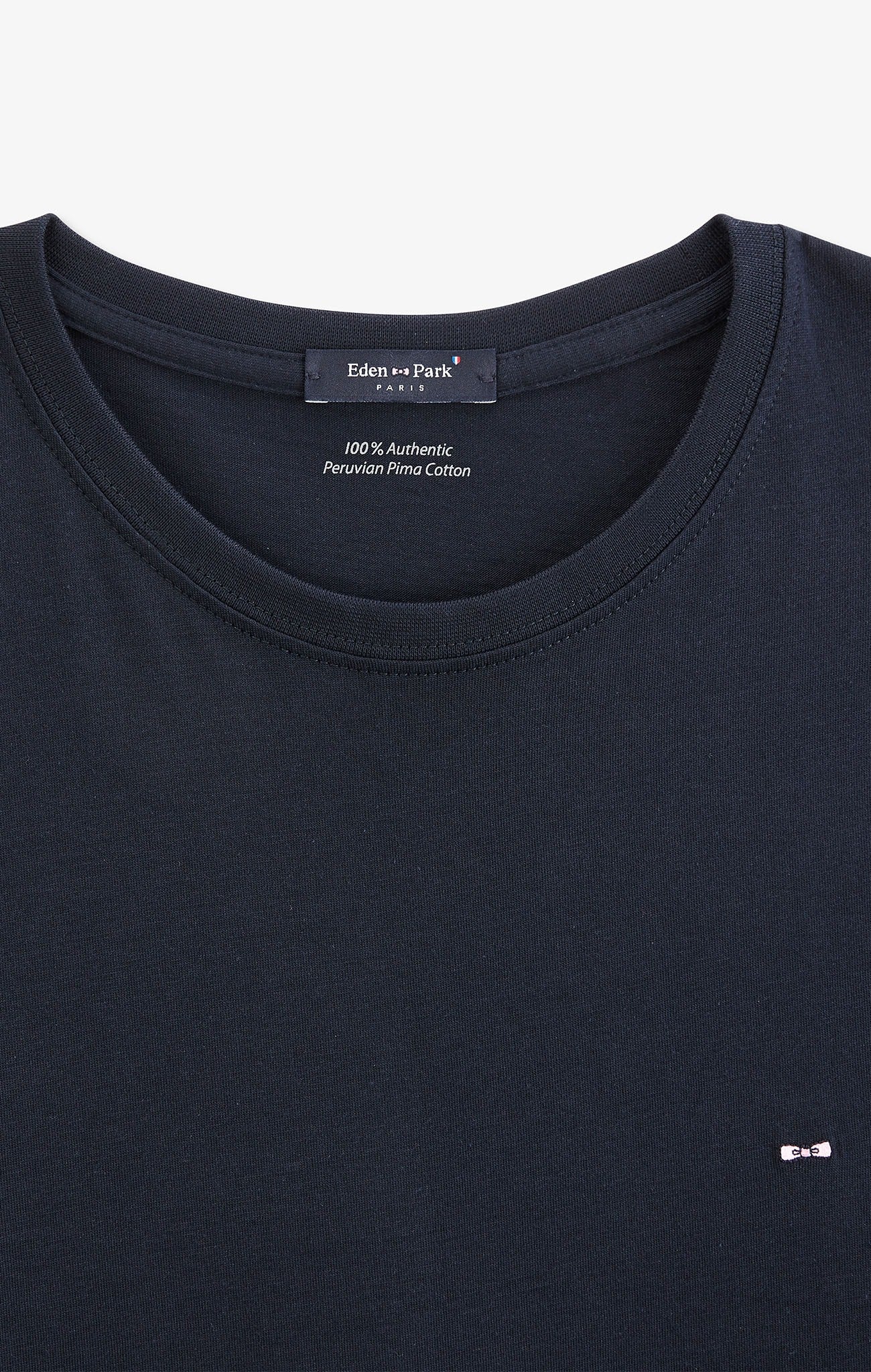 Long sleeved navy blue cotton t-shirt - Image 7