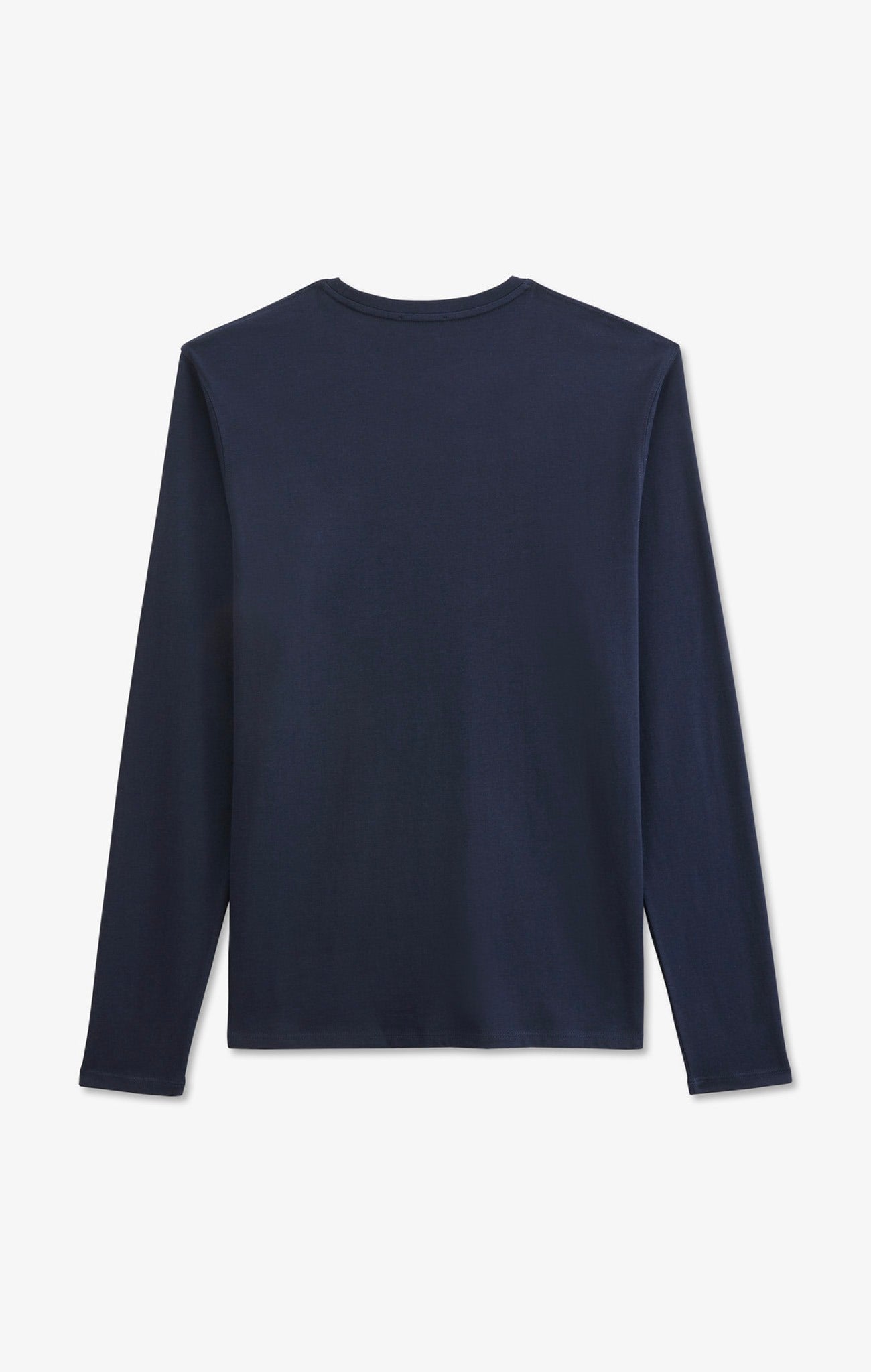 Long sleeved navy blue cotton t-shirt - Image 5