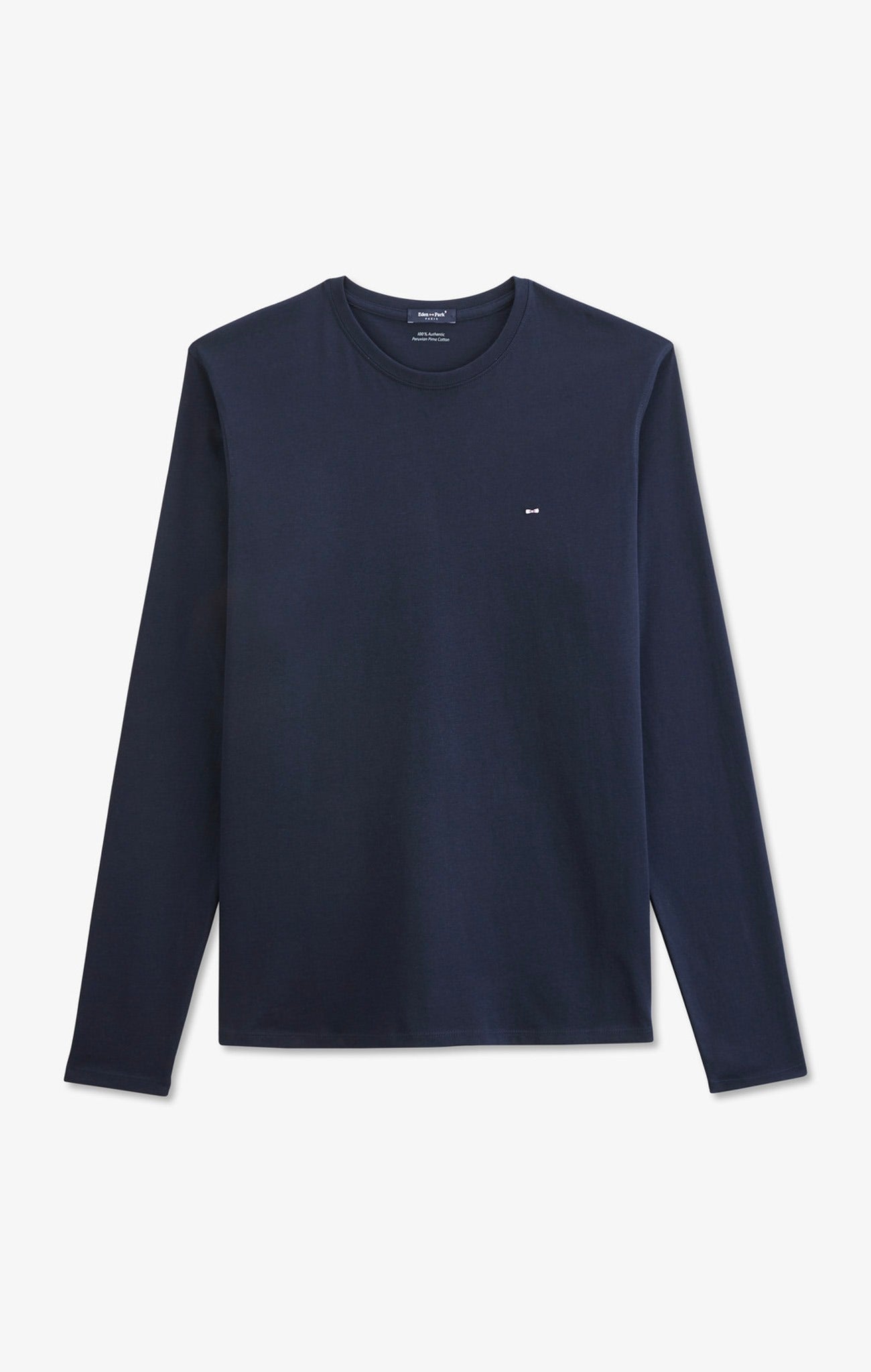 Long sleeved navy blue cotton t-shirt - Image 2