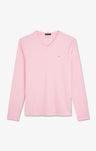 T-shirt rose col V à manches longues