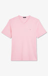 T-shirt rose col V à manches courtes