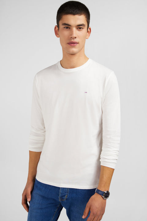 T-shirt blanc col rond à manches longues - Image 2