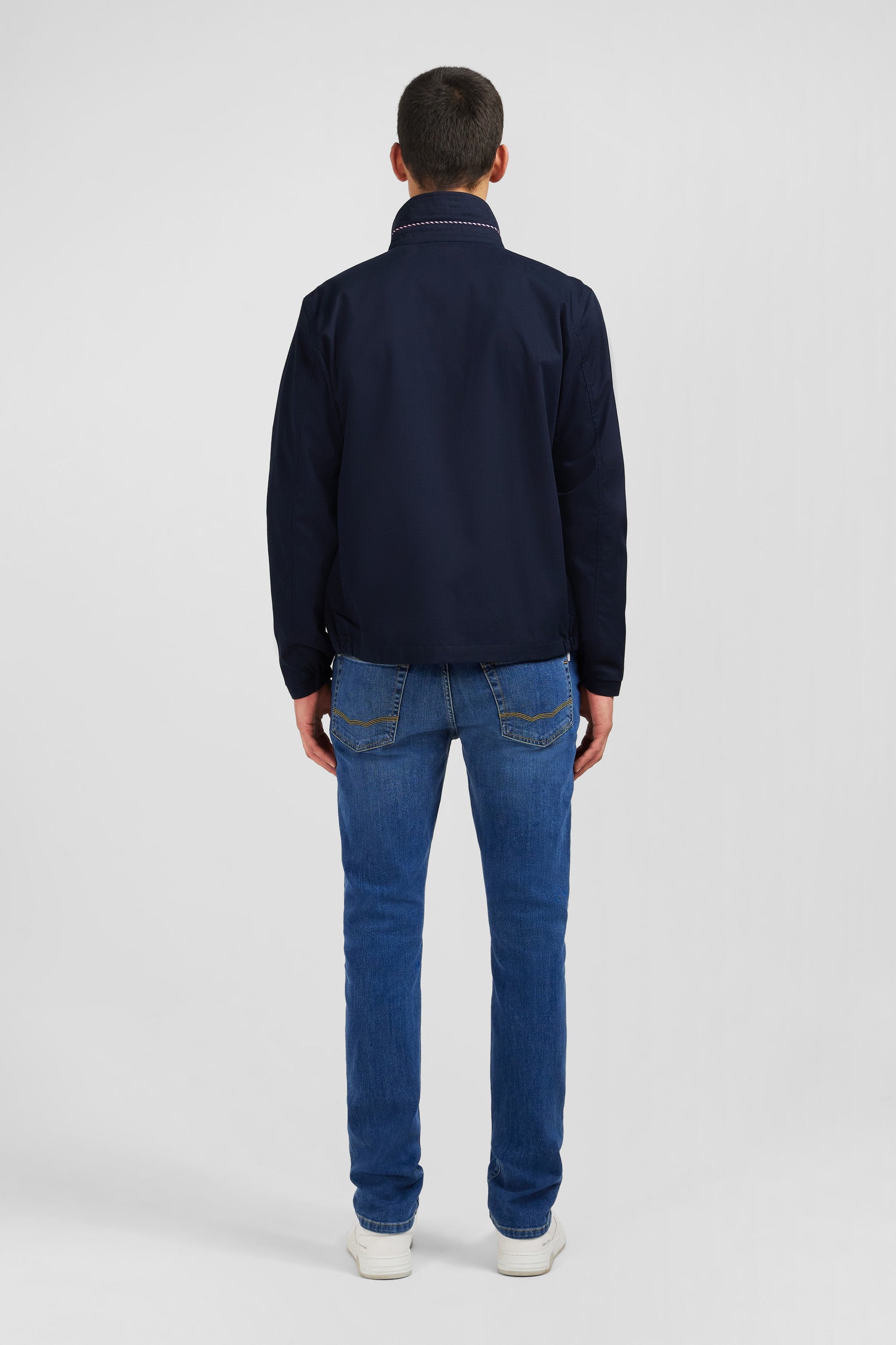 Dark blue jacket in cotton gabardine