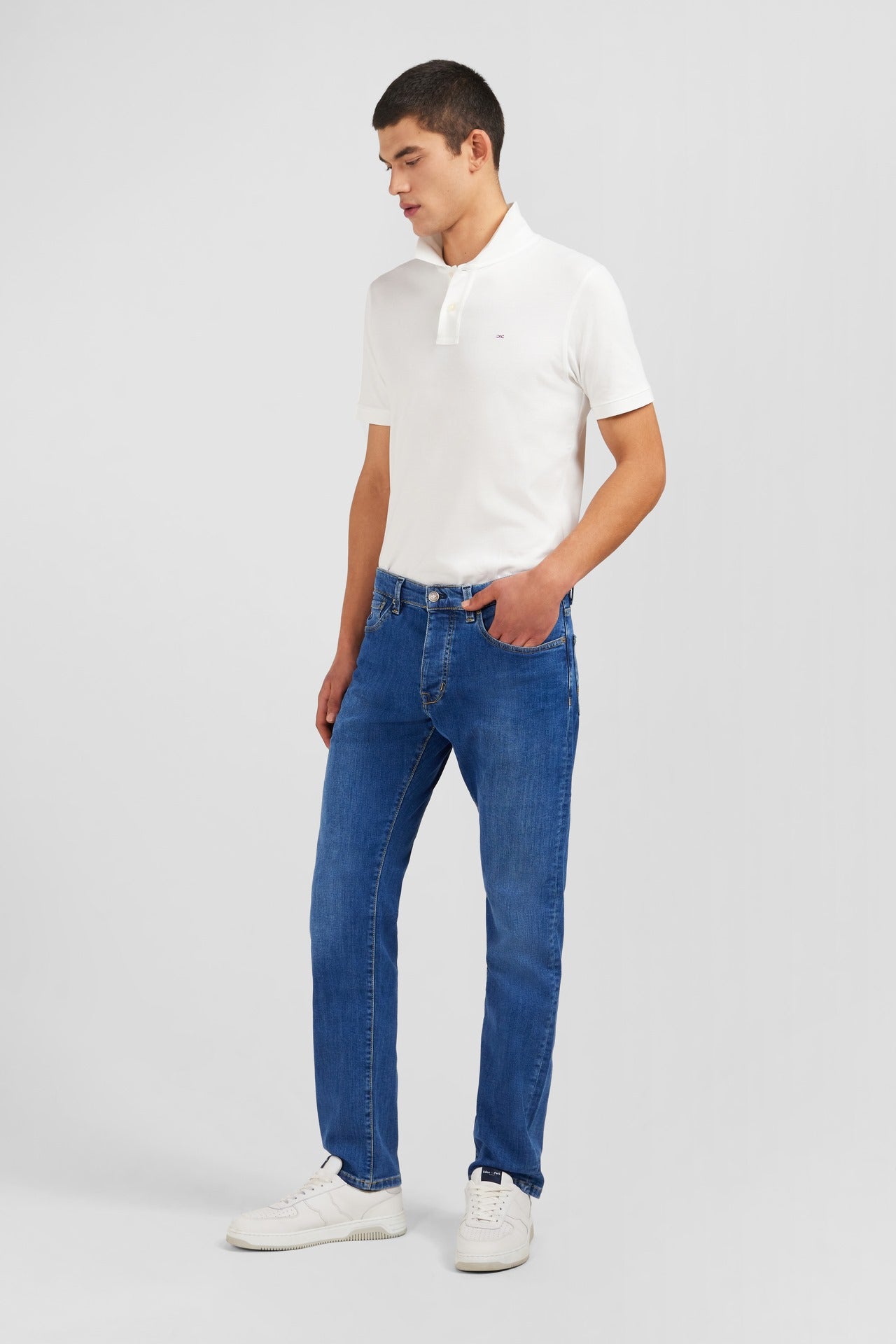 Jean bleu en coton stretch