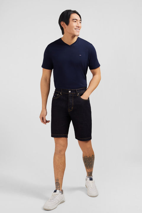 Dark blue denim shorts - Image 1