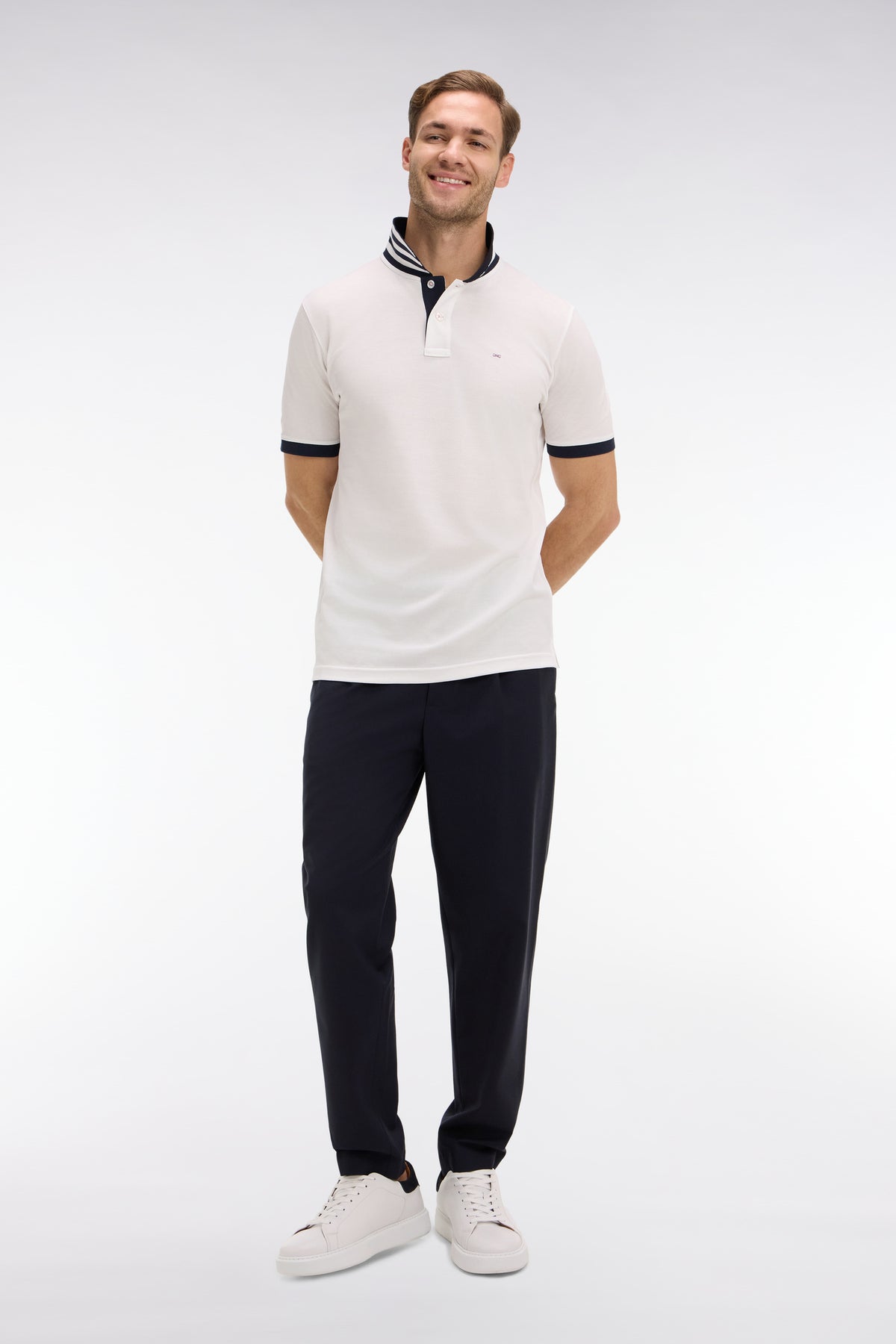 Pantalon taille élastiquée bleu marine