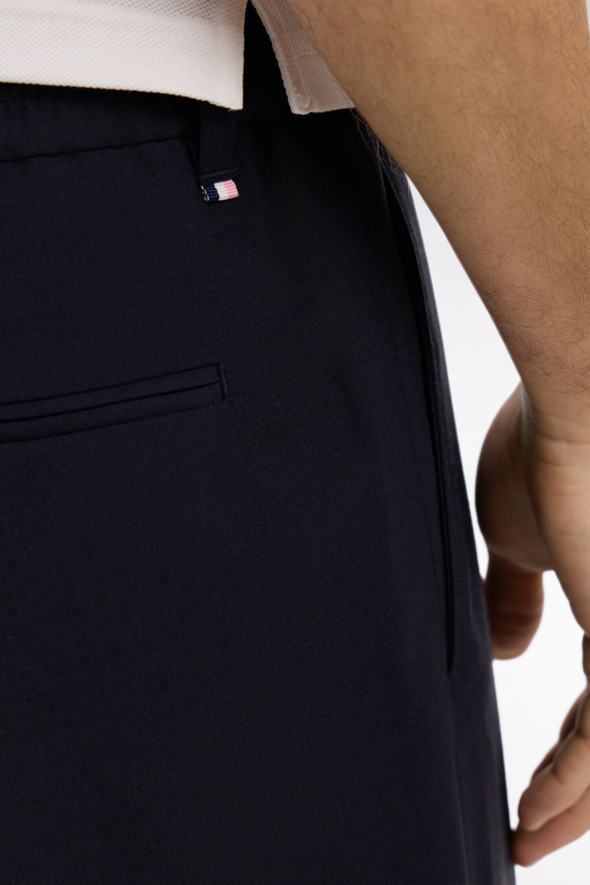 Pantalon taille élastiquée bleu marine