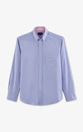 Chemise bleue unie en coton