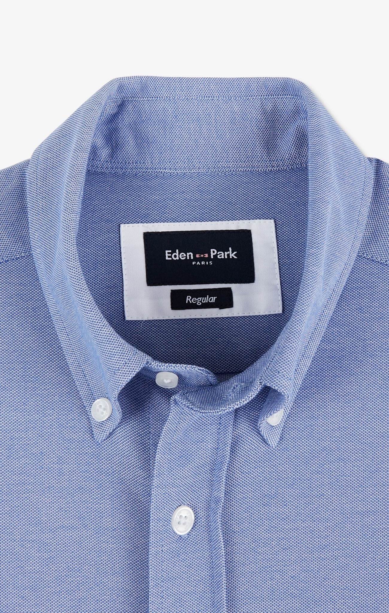 Chemise slim en coton pinpoint bleu