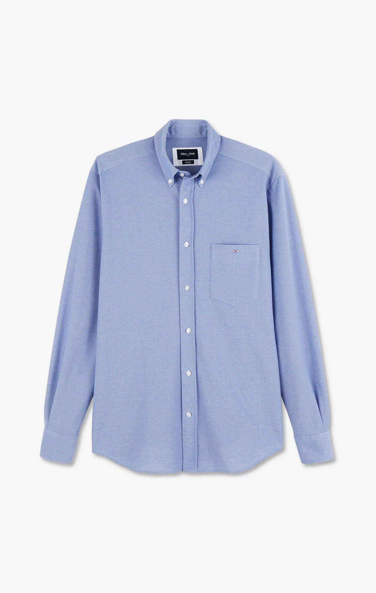 Chemise slim en coton pinpoint bleu