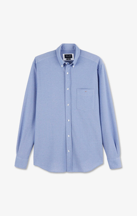 Blue pinpoint cotton shirt - Image 2