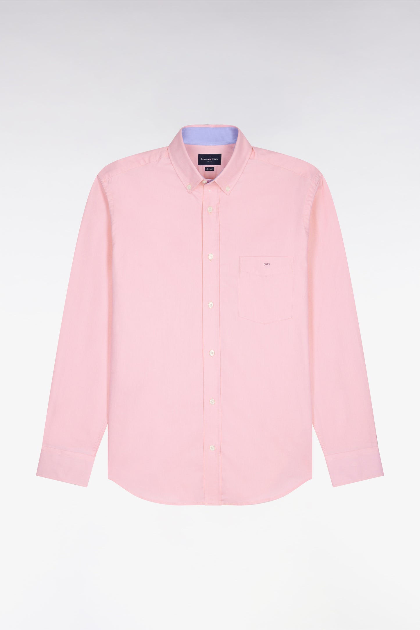 Chemise rose unie en coton