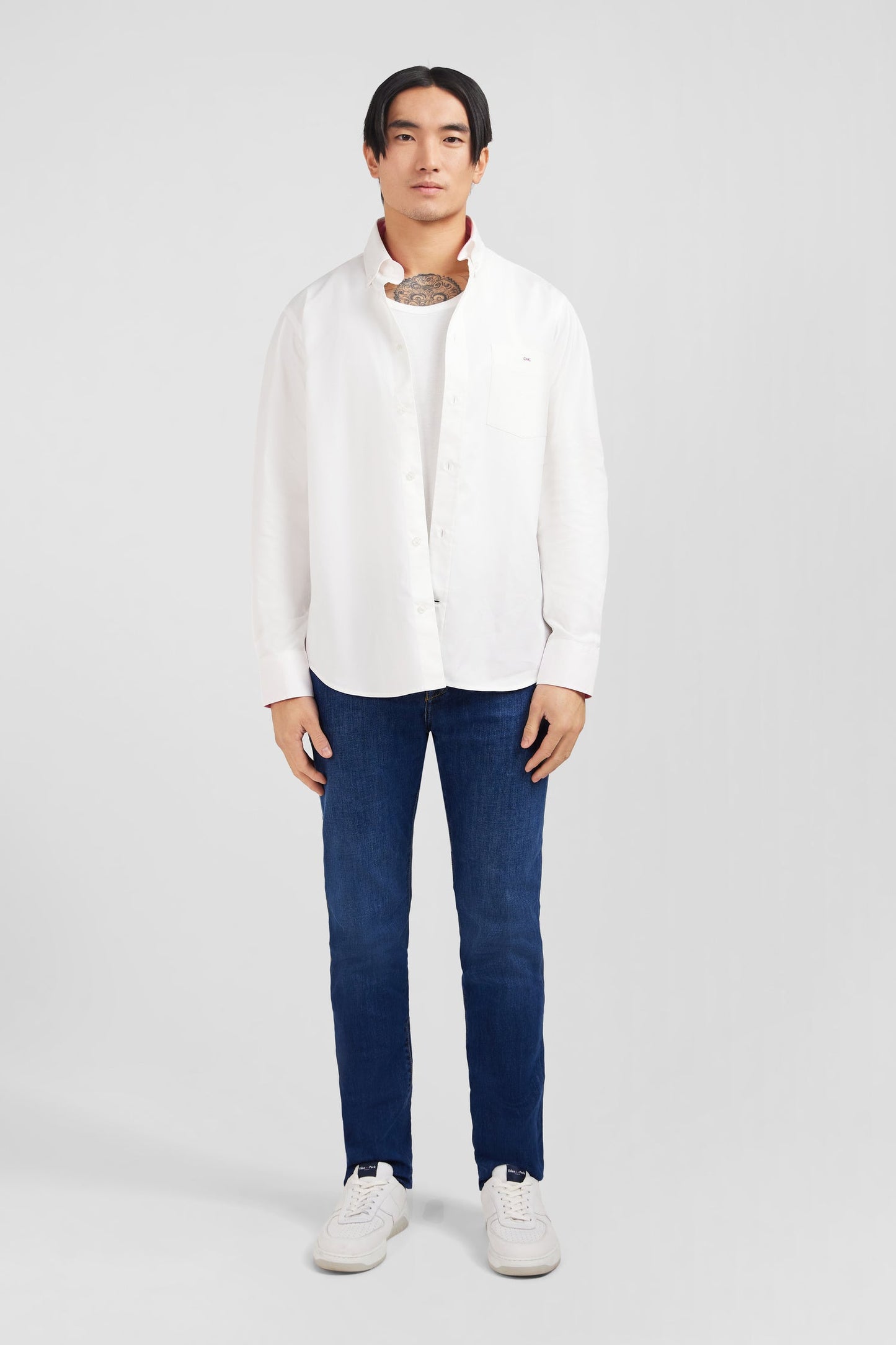 White cotton twill shirt - Image 1