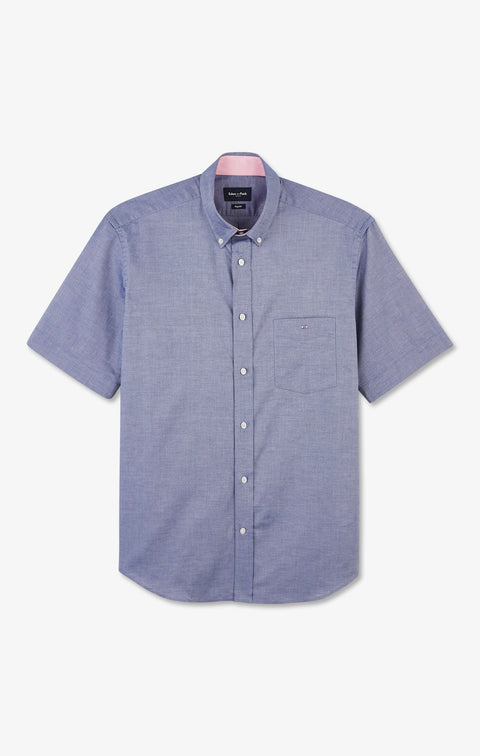 Chemisette bleu marine unie en coton - Image 2