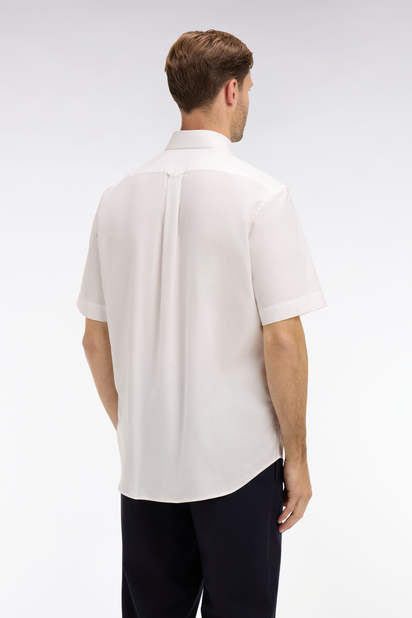 Short sleeved white cotton shirt
