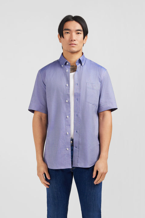Chemisette bleu marine unie en coton - Image 1