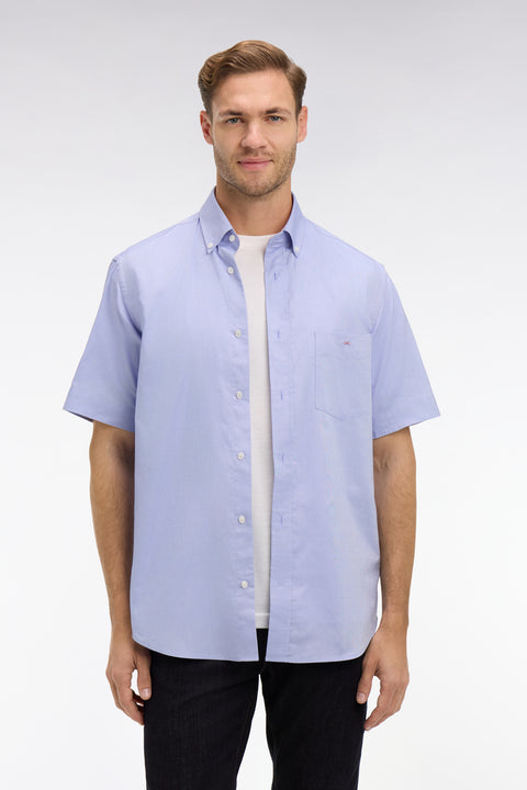 Short sleeved blue cotton shirt - Image 3