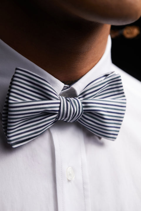 Upcycled striped bow tie Pap'Atelier - Image 2
