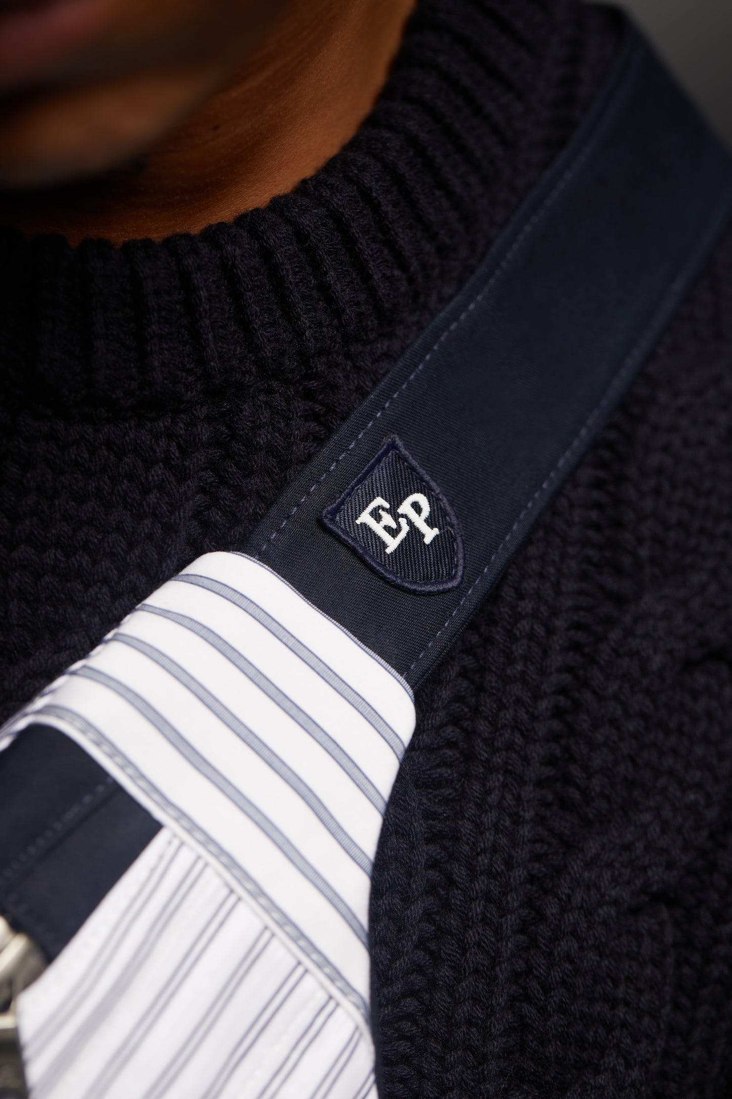 Upcycled white striped cotton fanny pack Pap'Atelier