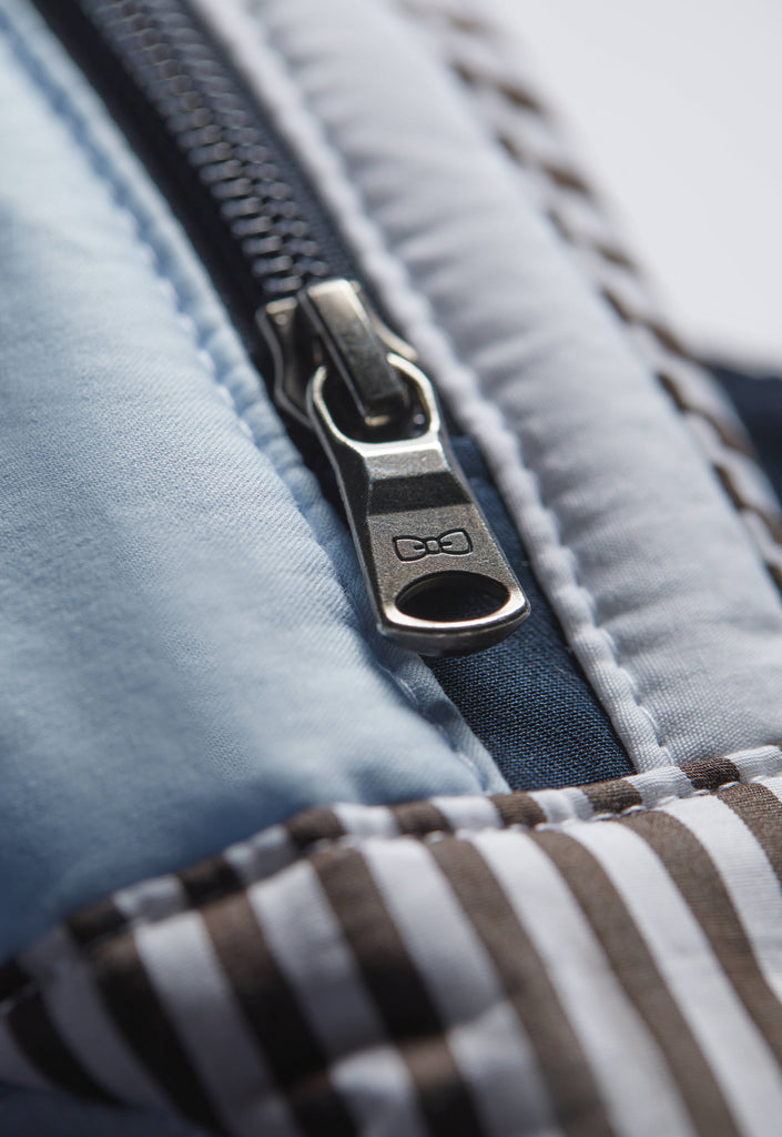 Sky cotton fanny pack and upcycled Pap'Atelier badge