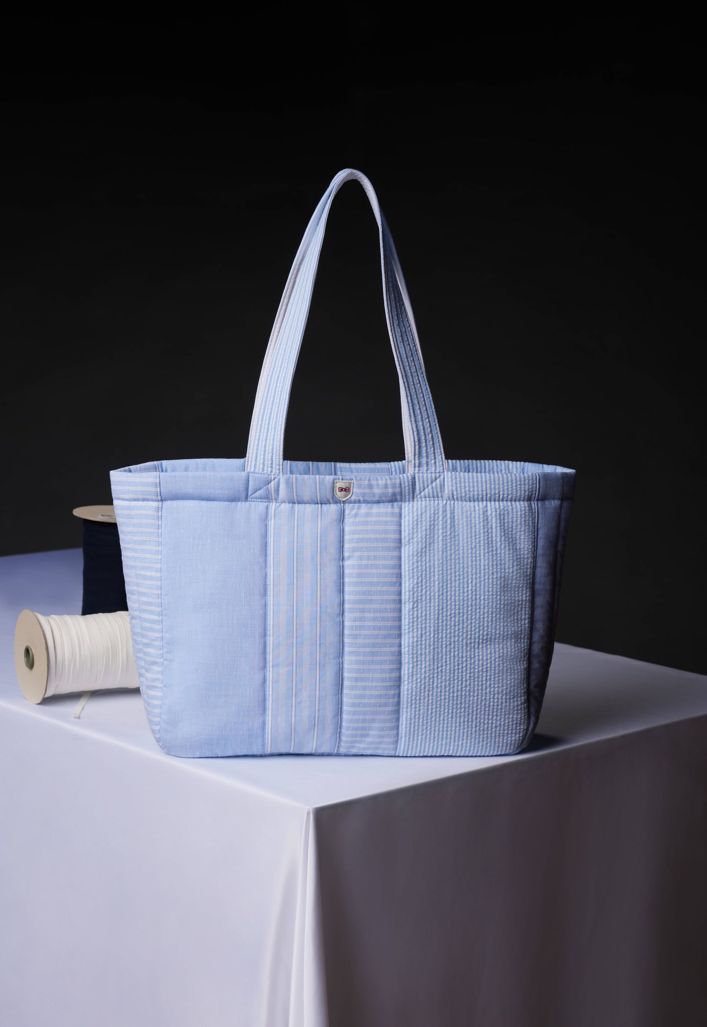 Sac cabas en patchwork de coton upcyclé Pap'Atelier