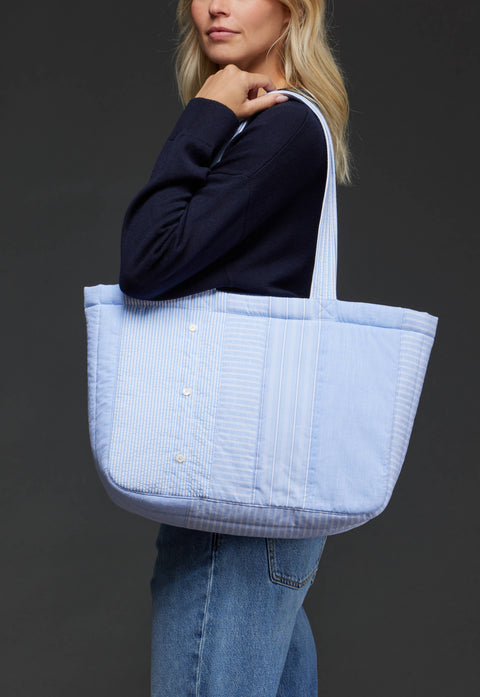 Sac cabas en patchwork de coton upcyclé Pap'Atelier - Image 1