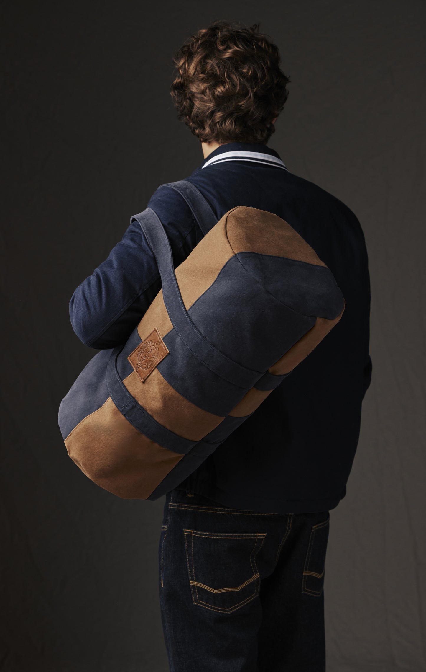 Duffle bag en coton bicolore upcyclé Pap'Atelier