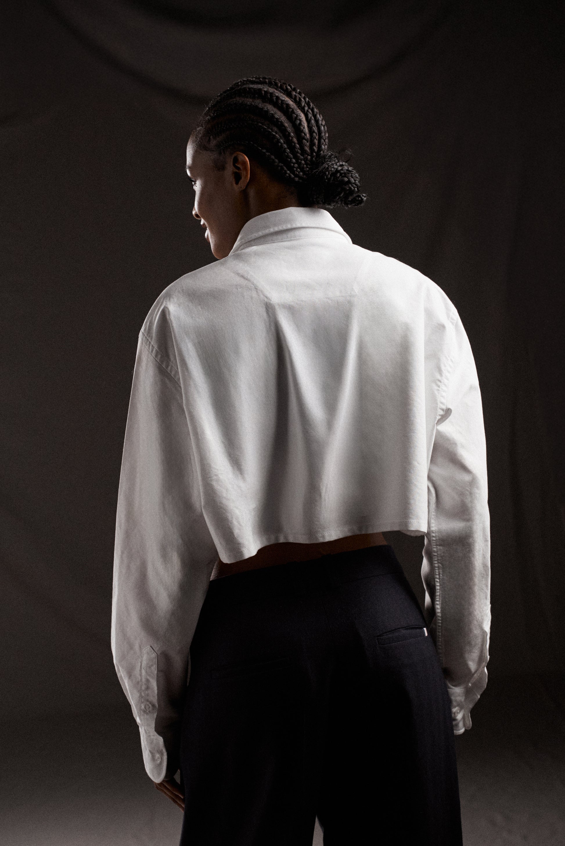 PAP'Atelier cropped white cotton shirt