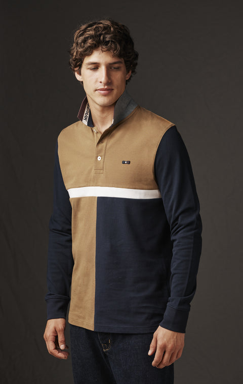 Maillot à manches longues en jersey camel upcyclé Pap'Atelier - Image 1