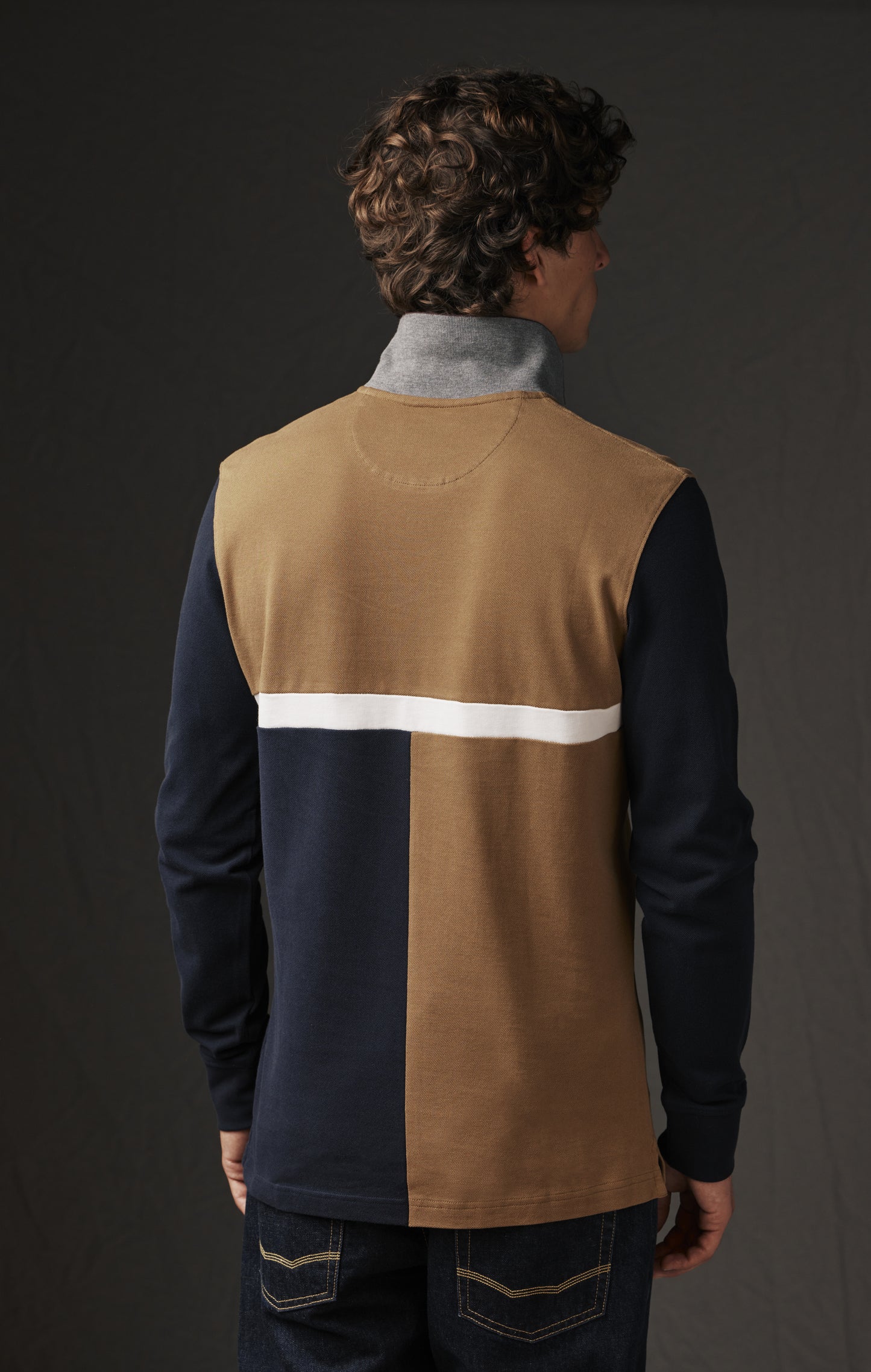 Maillot à manches longues en jersey camel upcyclé Pap'Atelier