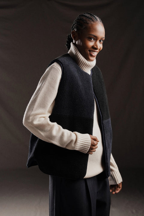Gilet sans manches coupé-cousu PAP'Atelier réversible - Image 1