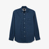 Chemise bleu foncé à micro-motif géométrique