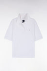 Polo manches courtes en coton blanc coupe oversized