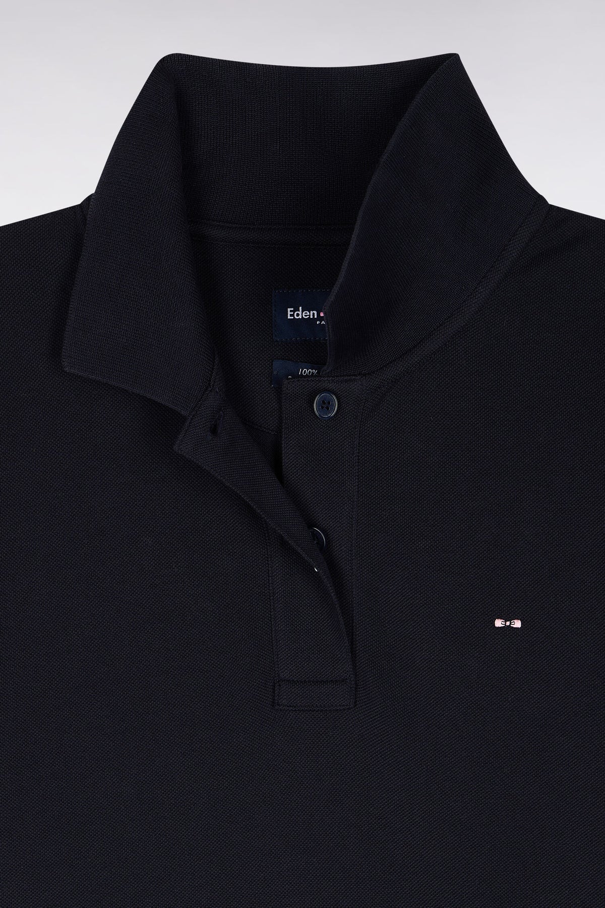 Polo manches courtes en coton marine coupe oversized