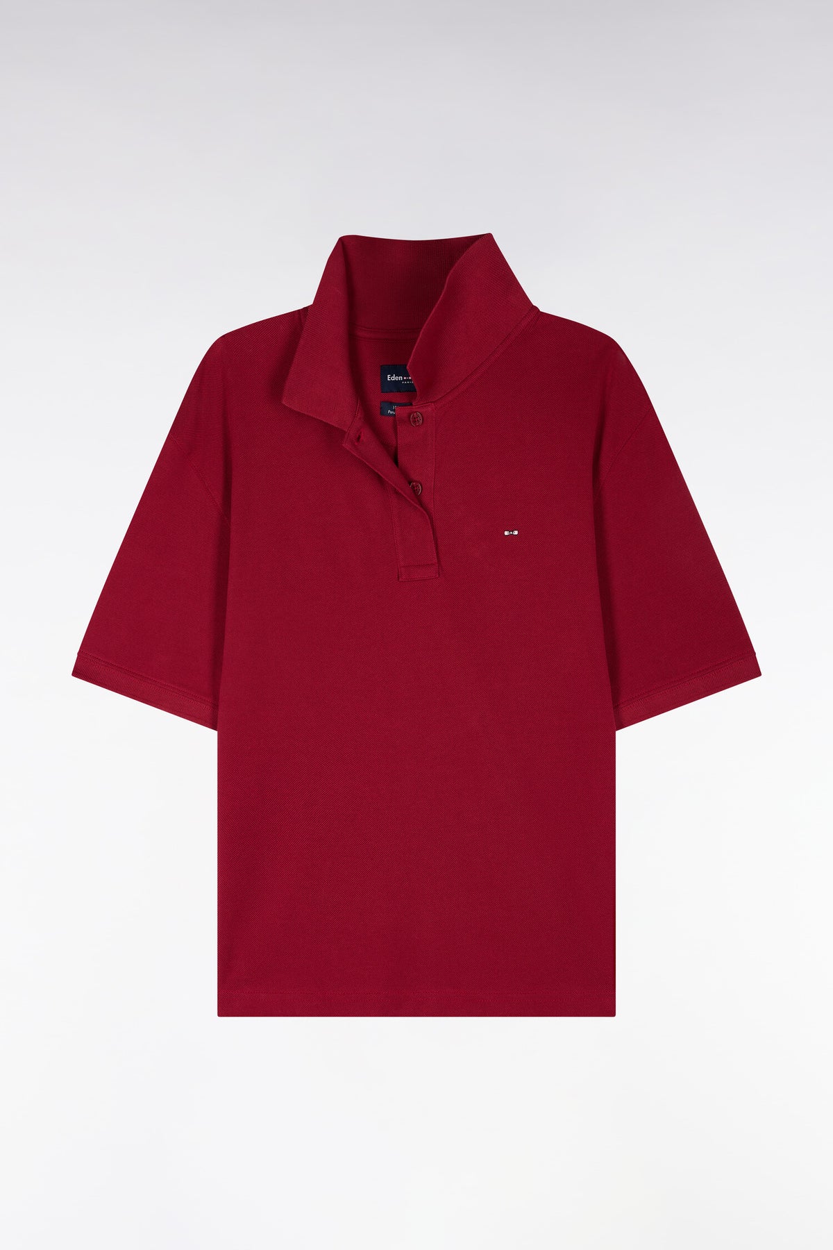Polo manches courtes en coton rouge coupe oversized