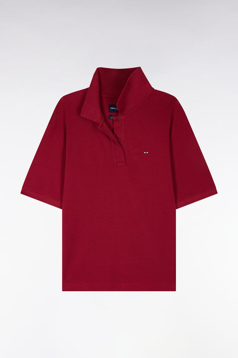 Polo manches courtes en coton rouge coupe oversized - Image 2