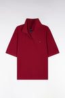 Polo manches courtes en coton rouge coupe oversized