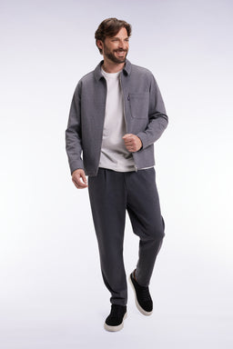 Pantalon en jersey double face à taille élastique gris coupe Modern - Image 3