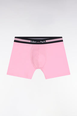 Lot de deux boxers en jersey de coton stretch rose et marine - Image 2