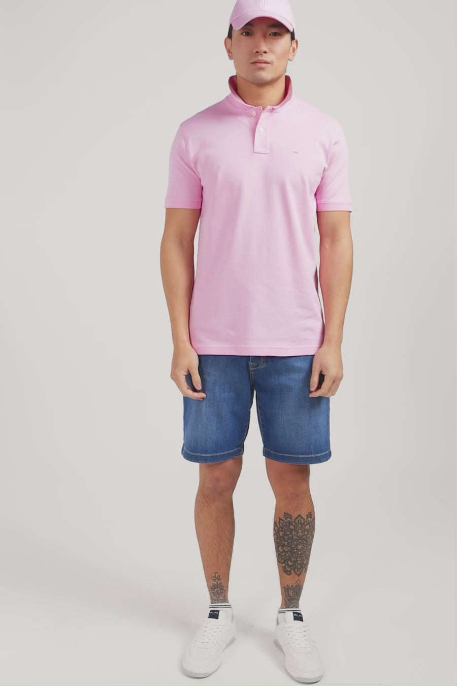 Polo rose en coton pima stretch