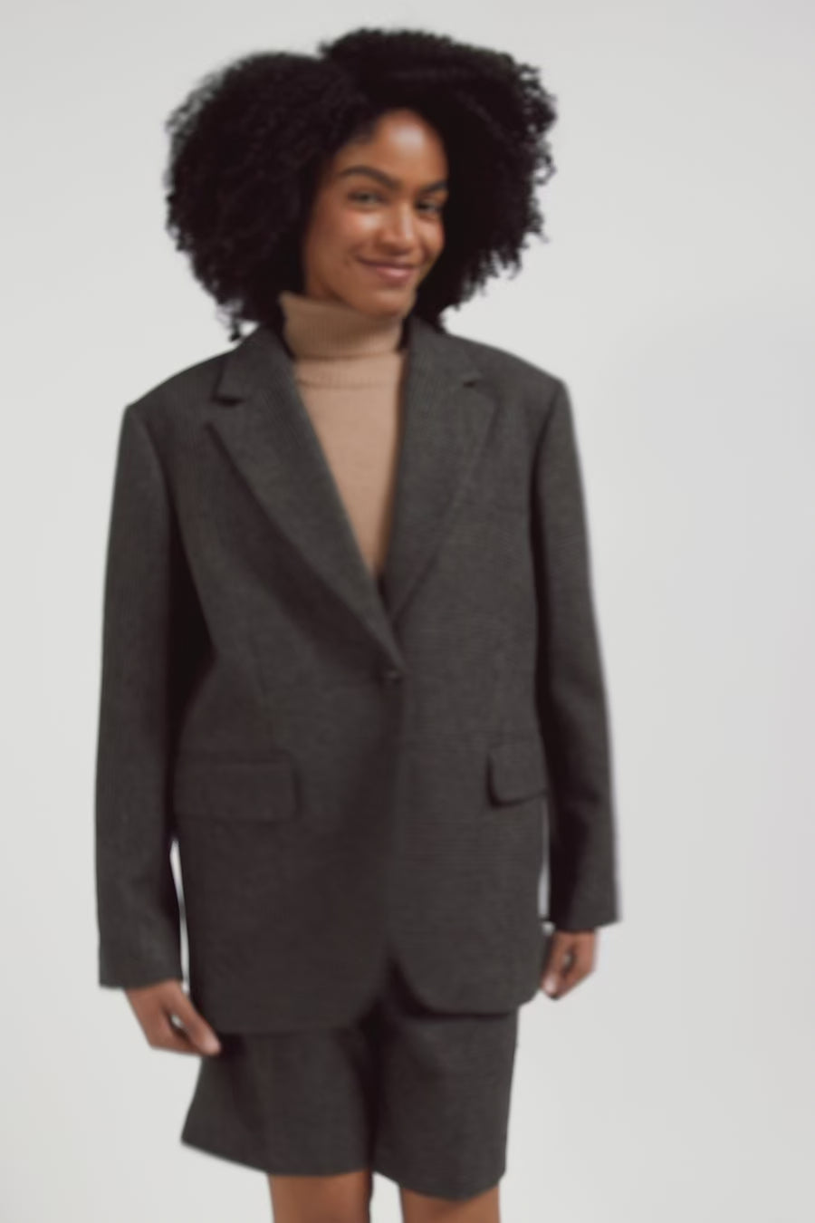 Prince of Wales wool blend blazer Oversized fit