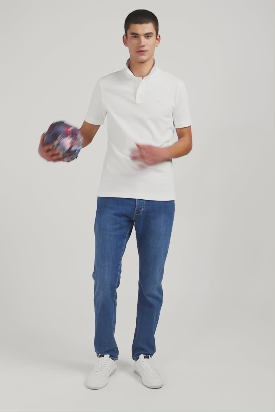 Polo blanc en coton pima stretch