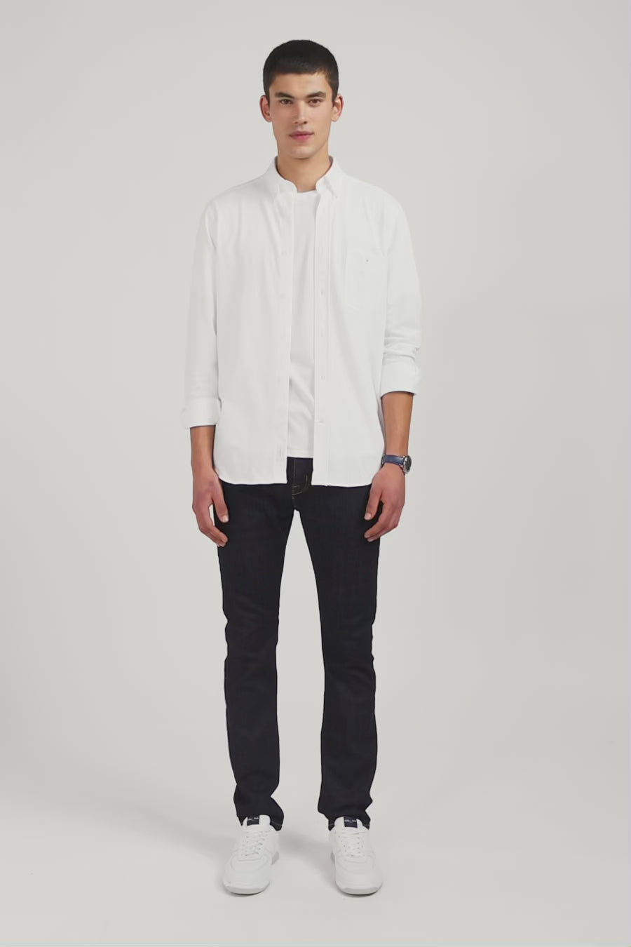 White pinpoint cotton shirt